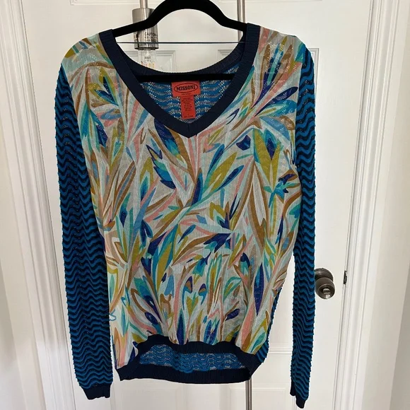 Missoni for Target Chiffon Sweater Mix Media Blue - Picture 1 of 4